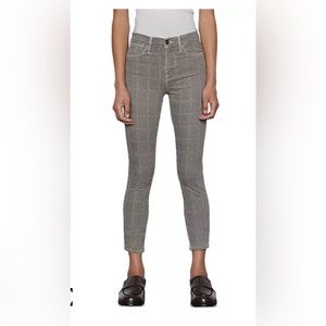 Frame Le High Skinny Crop Window Pane Plaid Jeans